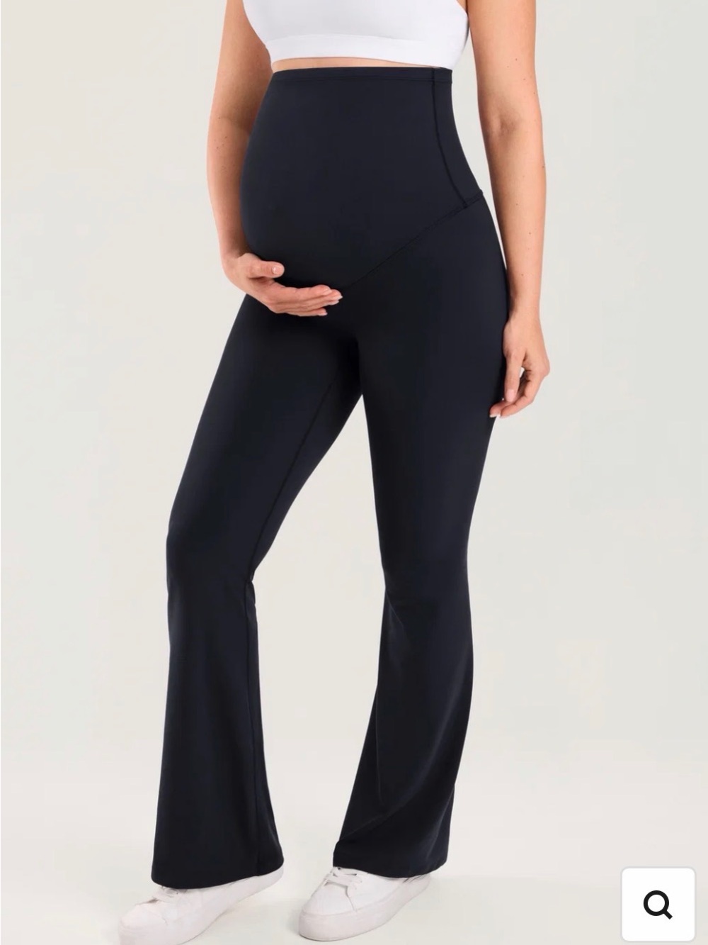 No Front Seam Maternity Flare Leggings 31.5" - Black - Small
